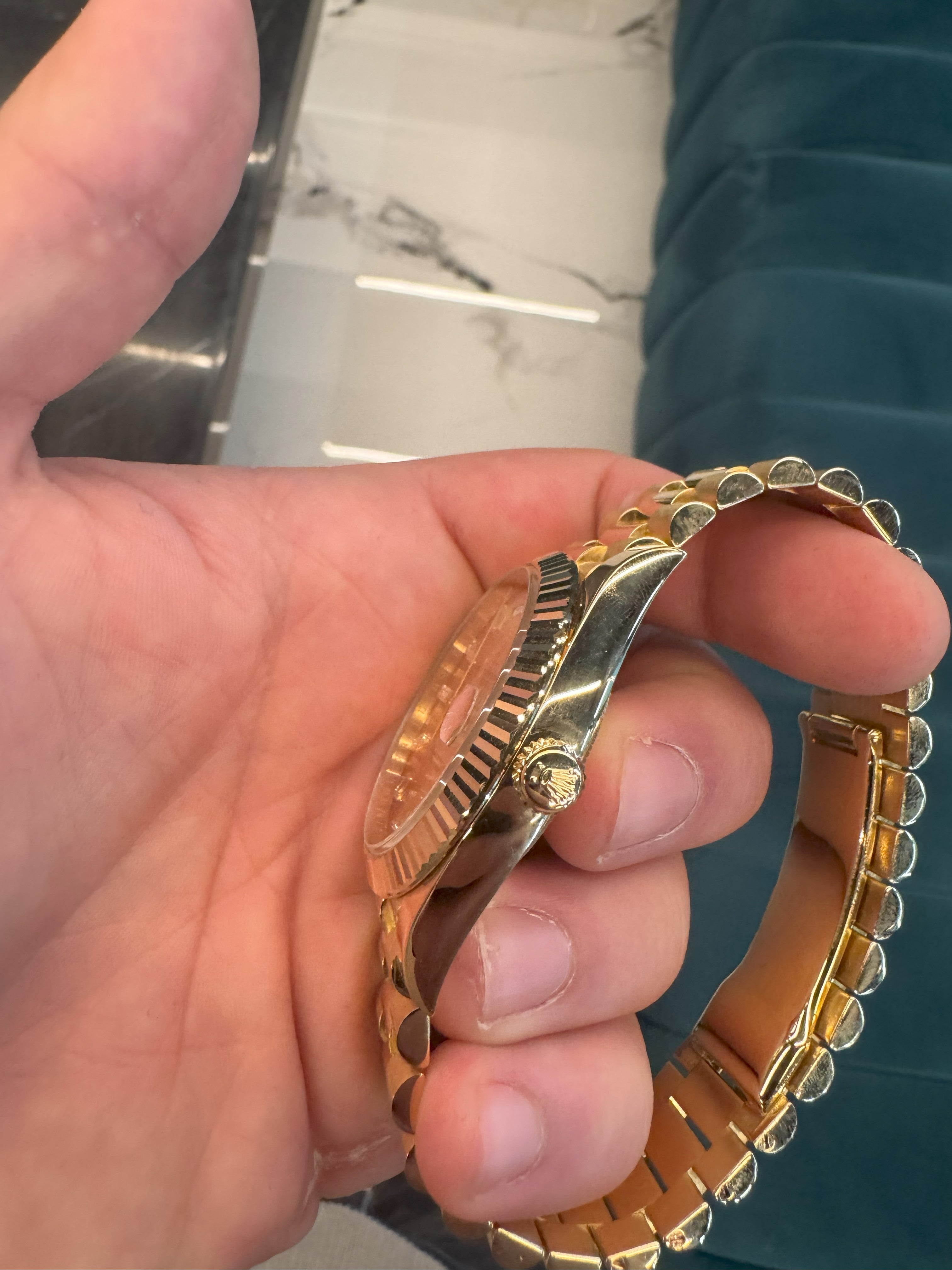 Rolex Day-Date 40mm 18k Gold Champagne Baguette Dial 228238