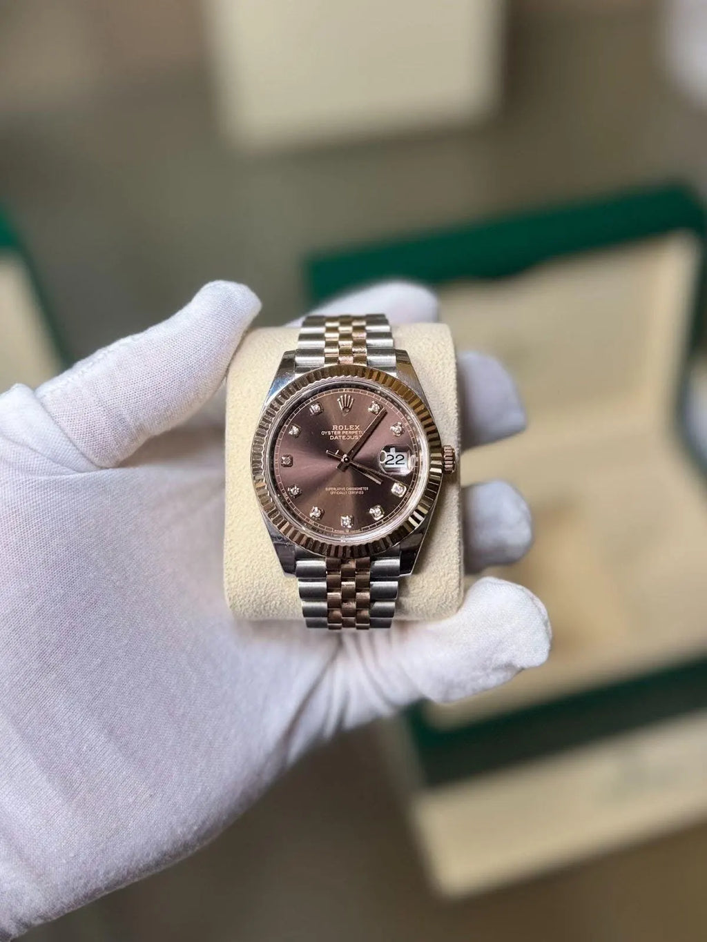 Rolex Datejust 41 “Chocolate Diamond Dial” – 2019 – Very Good – Full Set