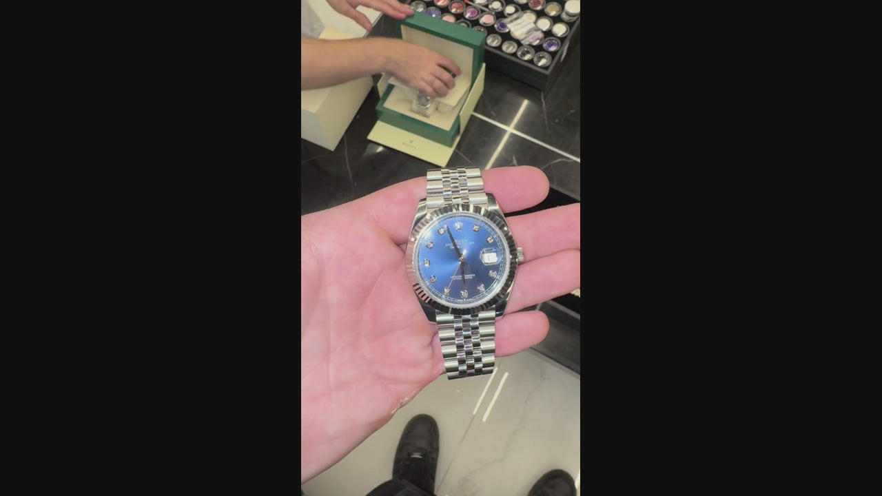 Rolex Datejust 41mm Steel Blue Diamond Dial 126334 Jubilee Bracelet